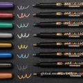 8 Color Gold Ink Pen gold ink marker color pens double lines set Supplier